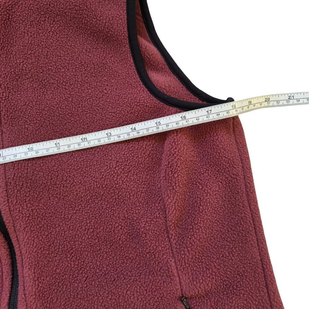Eddie Bauer Fleece Vest Jacket Women's Size S Maroon Full Zip Sleeveless Hiking - Picture 8 of 8